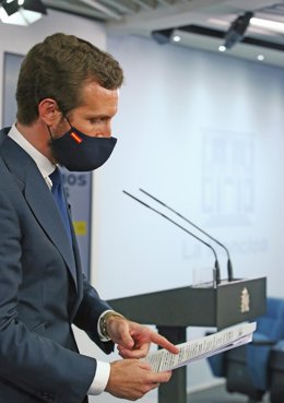 El presidente del PP, Pablo Casado