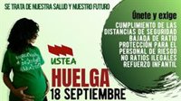 CCOO y Ustea convocan huelga educativa el día 18 para exigir medidas preventivas "reales" en los centros contra el Covid