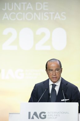 El presidente de IAG, Antonio Vázquez, en la junta general de accionistas de 2020.