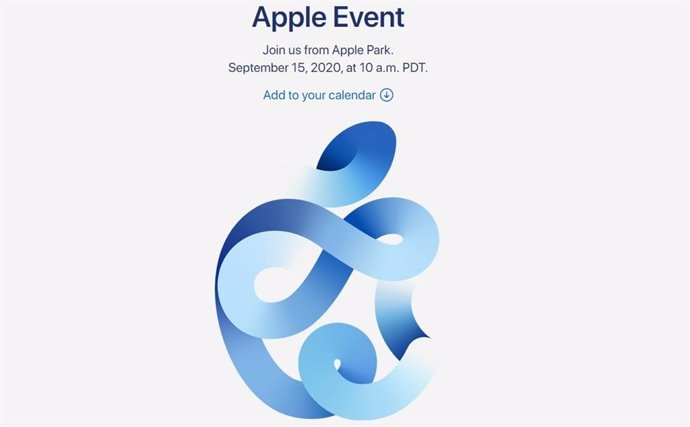 Cartel del evento de presentación de Apple.