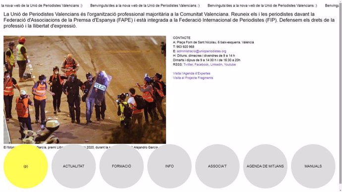 Nueva web de la Unió de Periodistes Valencians