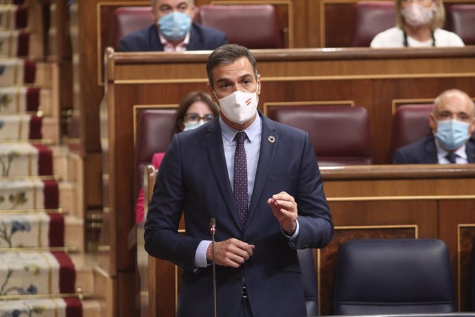 El president del Govern espanyol, Pedro Sánchez, intervé durant la sessió de control al Congrés dels Diputats. Madrid (Espanya), 9 de setembre del 2020.