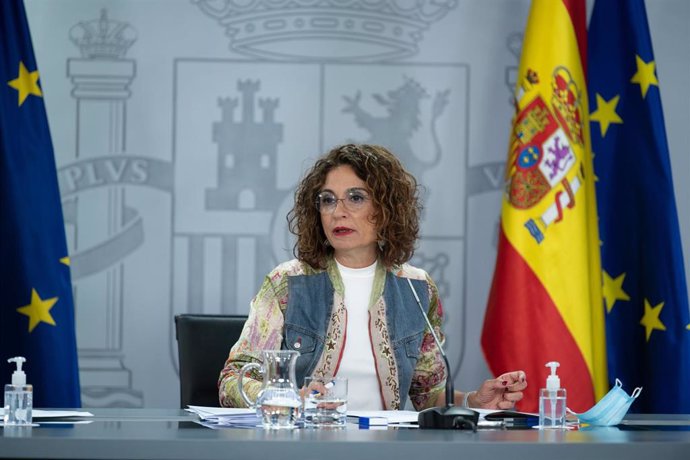 La portavoz del Gobierno, María Jesús Montero, interviene durante la rueda de prensa posterior al Consejo de Ministros. En Madrid, (España), a 8 de septiembre de 2020.