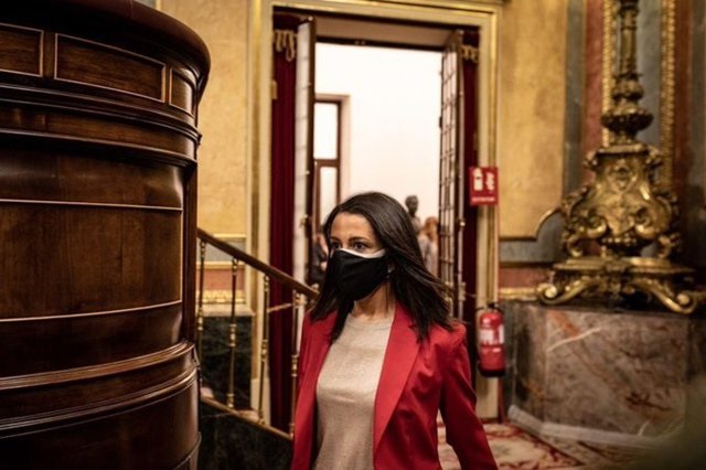 La presidenta de Ciudadanos, Inés Arrimadas, en el Congreso de los Diputados.