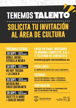 Cartel de concietos en Torremolinos