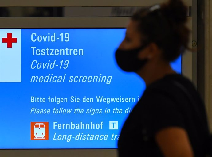 Punto de vigilancia del coronavirus en el aeropuerto de Frankfurt