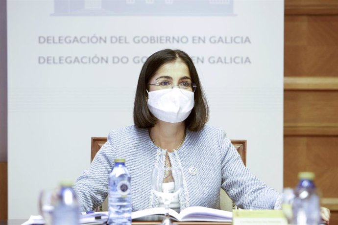 La ministra de Política Territorial y Función Pública, Carolina Darias, durante una reunión con los presidentes de las Diputaciones Provinciales de Galicia en A Coruña, Galicia (España), a 7 de septiembre de 2020.