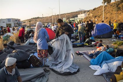 Unidas Podemos muestra su "preocupación" por la situación en el campo de  refugiados de Moria y pide soluciones