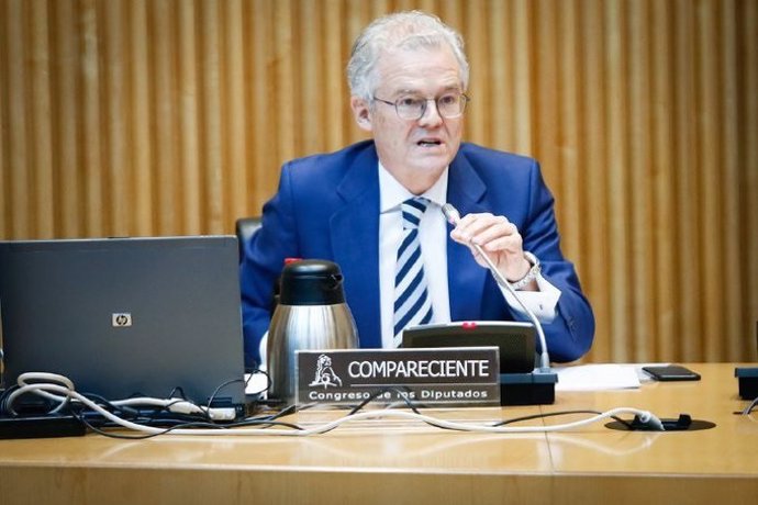 El presidente de la CNMV, Sebastián Albella, en su comparecencia en el Congreso