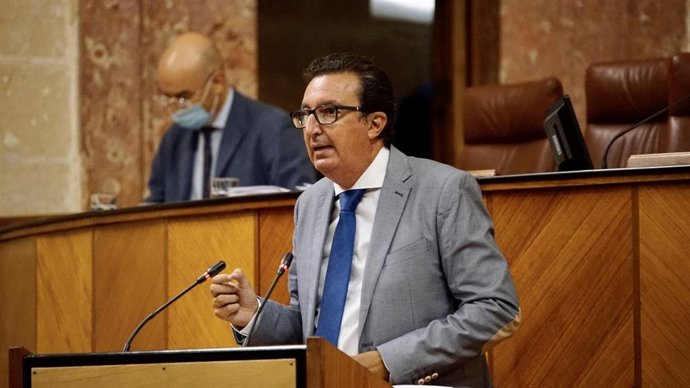 El presidente del PP de Huelva, Manuel Andrés González, en una imagen de archivo en el Parlamento.