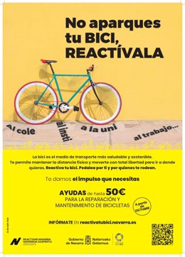 Cartel de la campaña 'No aparques tu bici, reactívala'