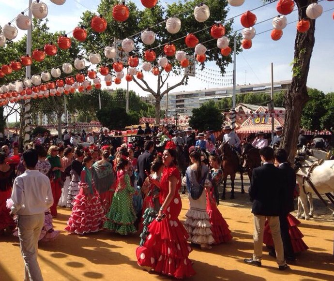 Imagen de archivo de la Feria de Abril de Sevilla.