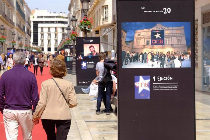 Calle Larios con la alfombra roja del Festival de Cine en una imagen de archivo 