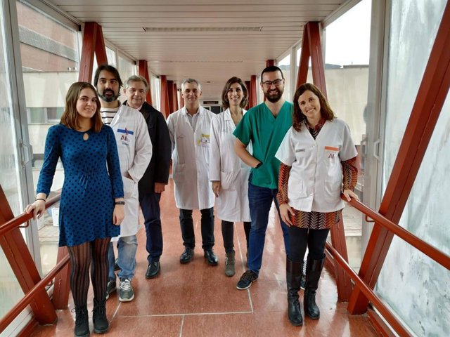 De izquierda a derecha, Cristina Gil, Rubén Corral, Juan Pedro Hernández, Juan Ramón Gimeno, María Sabater, David López y Elisa Nicolás