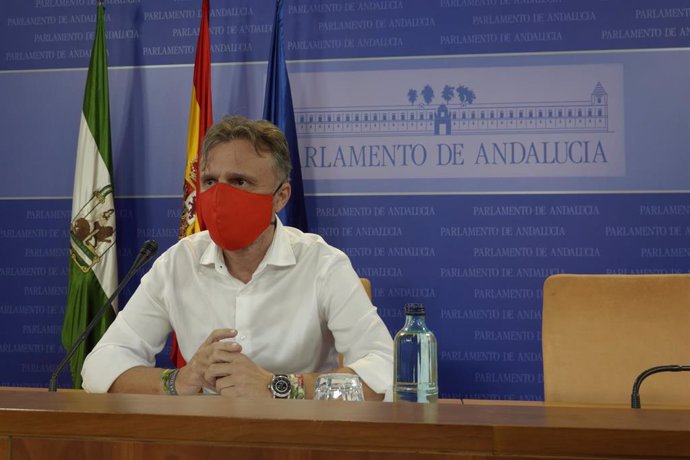 En rueda de prensa el portavoz parlamentario del PSOE-A, José Fiscal