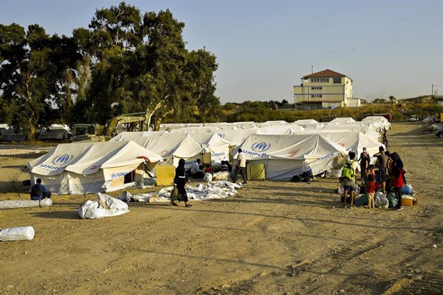 Nuevo campamento levantado en Lesbos tras la destrucción del de Moria