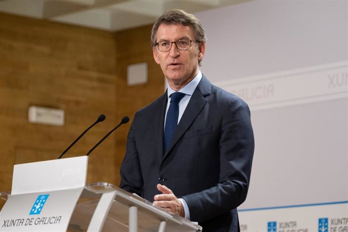 Feijóo, en rueda de prensa. Foto de archivo.