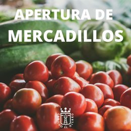 Logotipo en el que el Cabildo de El Hierro anuncia la apertura de los mercadillos