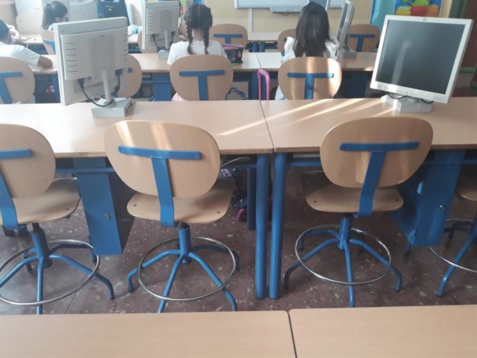 Niños en una de las aulas del CEIP Arco Iris