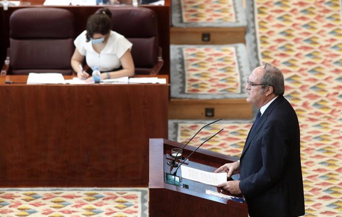 El portavoz del PSOE en la Asamblea de Madrid, Ángel Gabilondo, interviene durante la segunda jornada del Pleno del Debate del Estado de la Región en Madrid (España), a 15 de septiembre de 2020. En esta segunda sesión participarán los grupos parlamentar