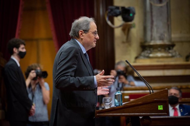 El president de la Generalitat, Quim Torra, durant el debat de política general al Parlament.