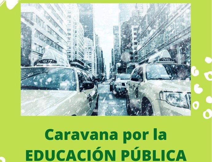 Cartel de la caravana por la educación pública convocada por Fampa Alhambra