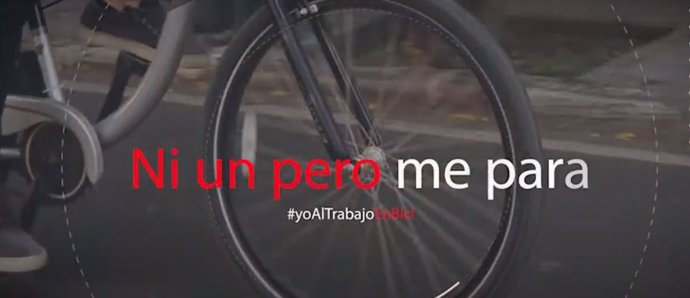 Una imatge de la campanya #YoAlTrabajoEnBici