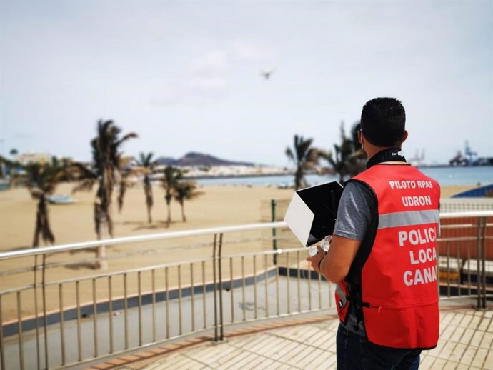 Vigilancia con drones en la capital grancanaria