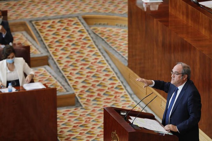 El portavoz del PSOE en la Asamblea de Madrid, Ángel Gabilondo, interviene durante la segunda jornada del Pleno del Debate del Estado de la Región en Madrid (España), a 15 de septiembre de 2020. En esta segunda sesión participarán los grupos parlamentar