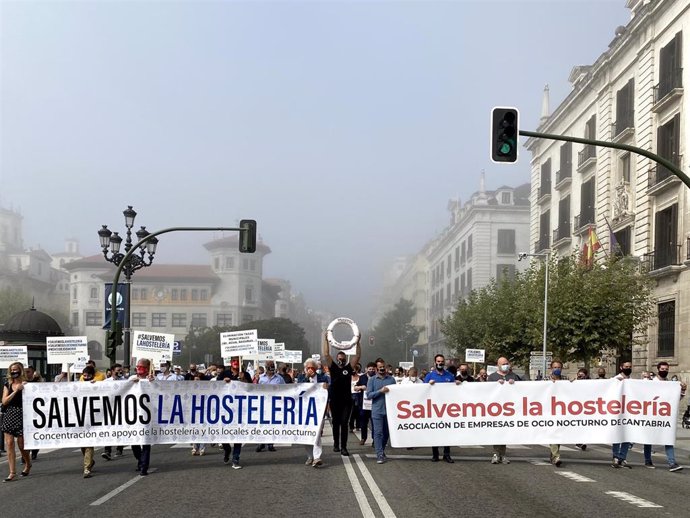 Manifestación de hosteleros y ocio nocturno