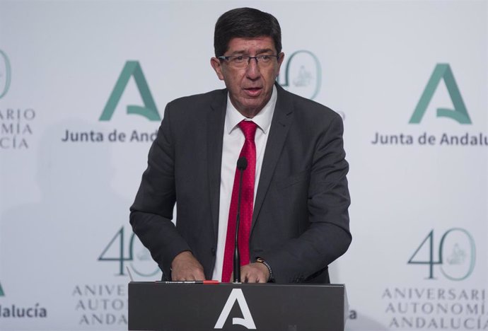 El vicepresidente de la Junta y consejero de Turismo, Regeneración, Justicia y Administración Local, Juan Marín,  en una foto de archivo.