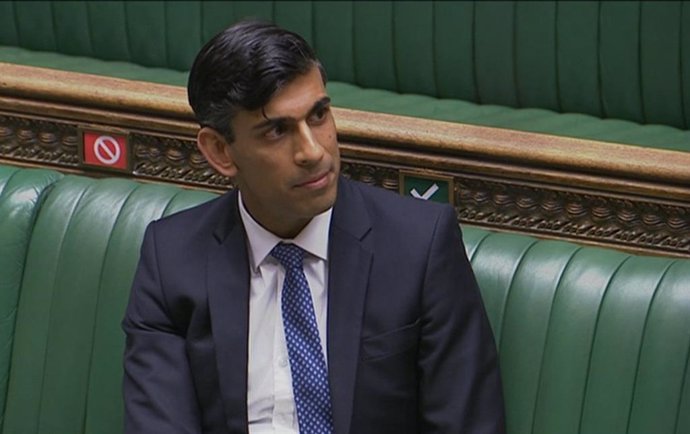 HANDOUT - 02 September 2020, England, London: A screen grab shows UK Chancellor of the Exchequer Rishi Sunak attending the Prime Minister's Questions in the House of Commons. Photo: -/House Of Commons via PA Wire/dpa - ATTENTION: editorial use only and 