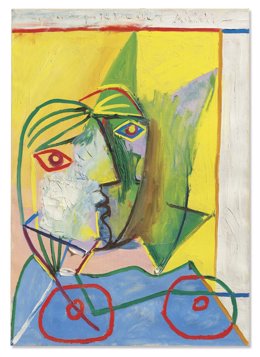 Cuadro 'Cabeza de mujer sobre fondo amarillo', de Picasso, a subasta en Christie's