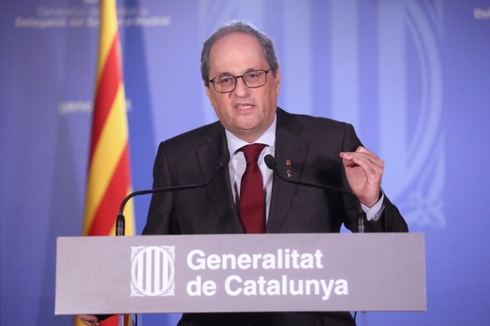 El president de la Generalitat, Quim Torra, després de la vista al Tribunal Suprem sobre la seva inhabilitació