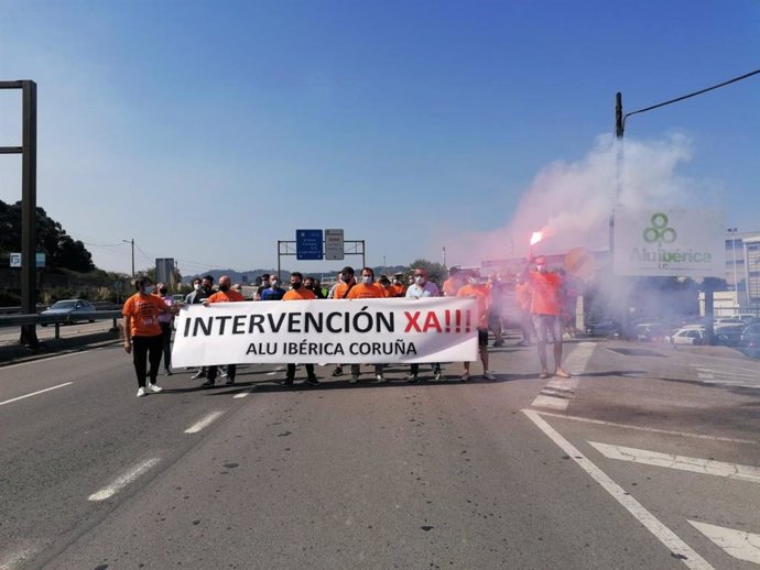 Movilización de los trabajadores de Alu Ibérica