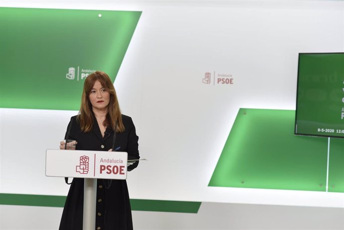 La parlamentaria andaluza del PSOE-A Verónica Pérez, en rueda de prensa.