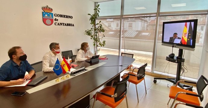 El vicepresidente Pablo Zuloaga en la videoconferencia con el ministro de Cultura
