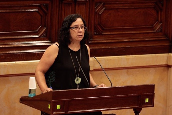 La diputada Susanna Segovia (comuns) en el pleno del Parlament del 4 de junio de 2020