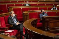 El Parlament rebutja l'"enjudiciament" i la possible inhabilitació de Torra