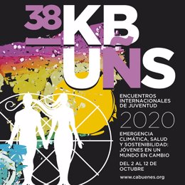 Cartel anunciador de la 38 edición de los Encuentros Internacionales de Juventud de Cabueñes (Kbuñes) 2020