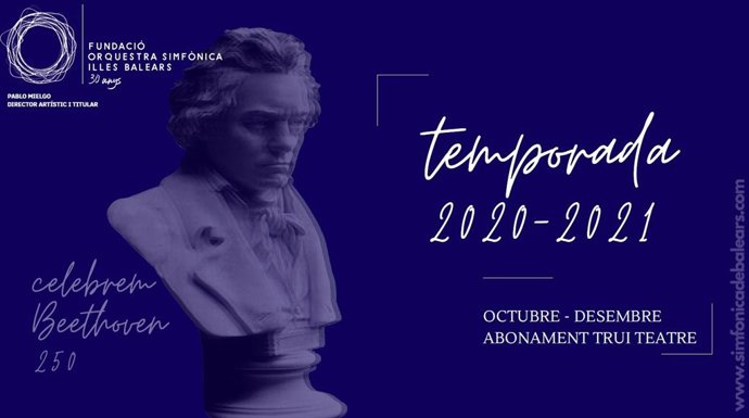 Cartel de la Orquesta Sinfónica de Baleares para la temporada 2020-21.