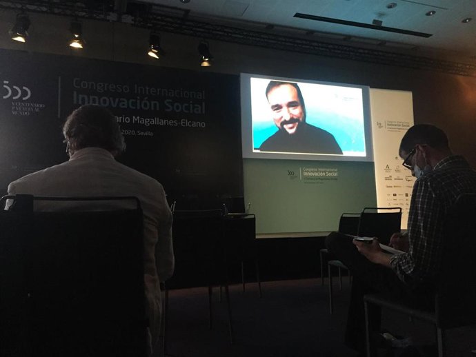 El director general de Gobierno Abierto e Innovación Social, Raúl Oliván, en su intervención en el congreso Magallanes-Elcano