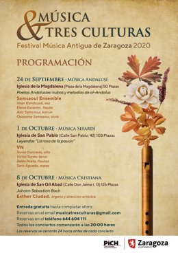 Las iglesias del Casco Histórico se llenarán de melodías con 'Zaragoza. Música y Tres Culturas'.