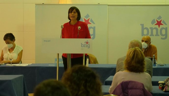 La portavoz de BNG, Ana Pontón, interviene ante el Consello Nacional del Bloque celebrado en Teo (A Coruña)