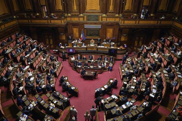 Una vista general del Senado de Italia. 