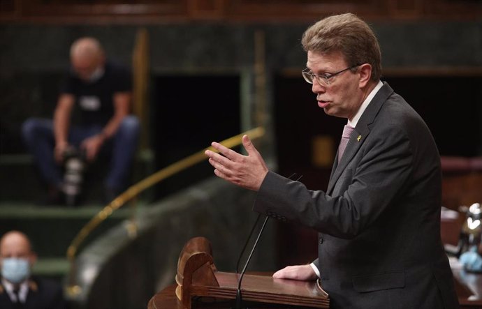 El diputado de Junts per Catalunya Ferran Bel, interviene durante una sesión plenaria del Congreso