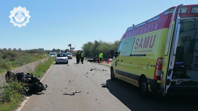 Accidente en el camino La Ratja de Benicàssim