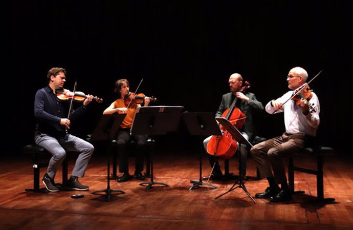 El Quartet Casals a la presentació de la primera Biennal Internacional de Quartets de Barcelona a L'Auditori, a 16 de setembre de 2020. (Horitzontal)