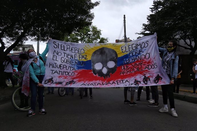 Manifestación contra las masacres en Bogotá