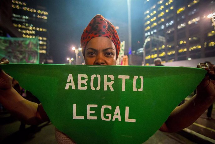 Manifestación a favor del aborto en las calles de Sao Paulo en 2018.